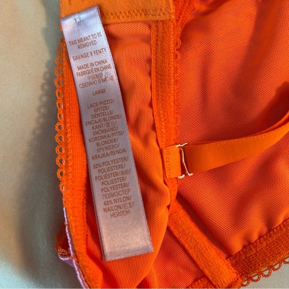 Savage X Fenty Perfect Poppies Unlined Lace Bralette Bra Women’s Size L - Picture 6 of 9
